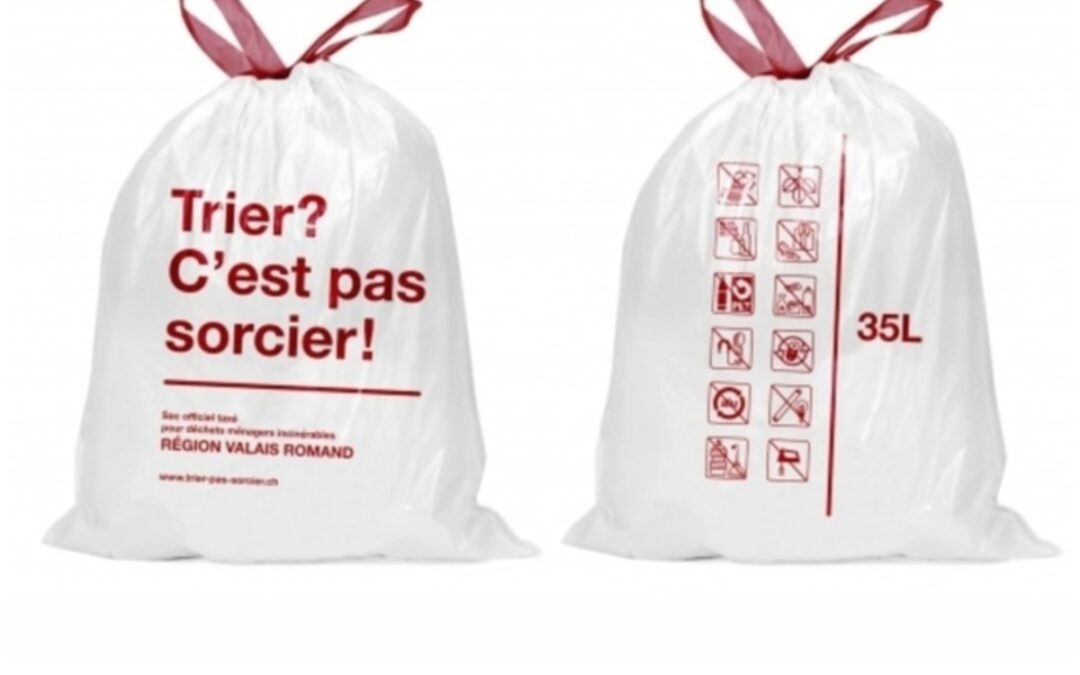 Le Valais romand dévoile son sac poubelle taxé