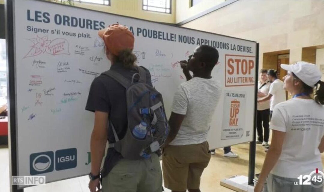 Campagne de sensibilisation à Genève contre les déchets sauvages