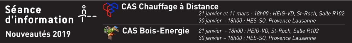 Séances d'information sur deux nouvelles formations CAS sur les thèmes du Chauffage à distance et du Bois-énergie par l'Institut du Génie Thermique de la heig-vd