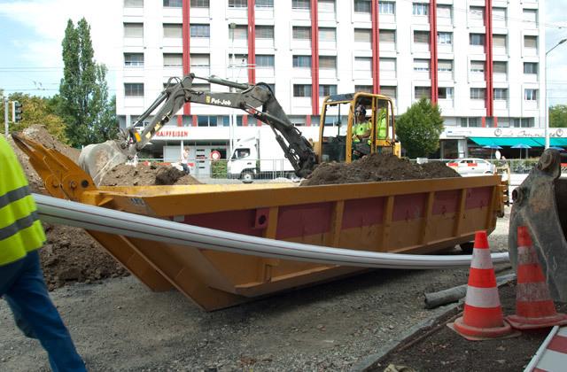 [Zürich] Le recyclage existe aussi dans le domaine de la construction. Des déchets de chantier sont récupérés pour être réutilisés.