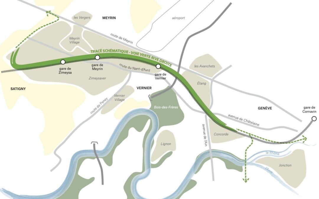 Voie verte rive droite : de Vernier-Châtelaine à Satigny-Zimeysa