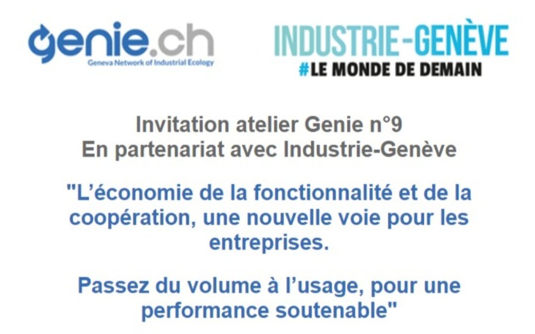 Programme de l&rsquo;atelier Genie.ch sur l&rsquo;économie de la fonctionnalité et de la coopération