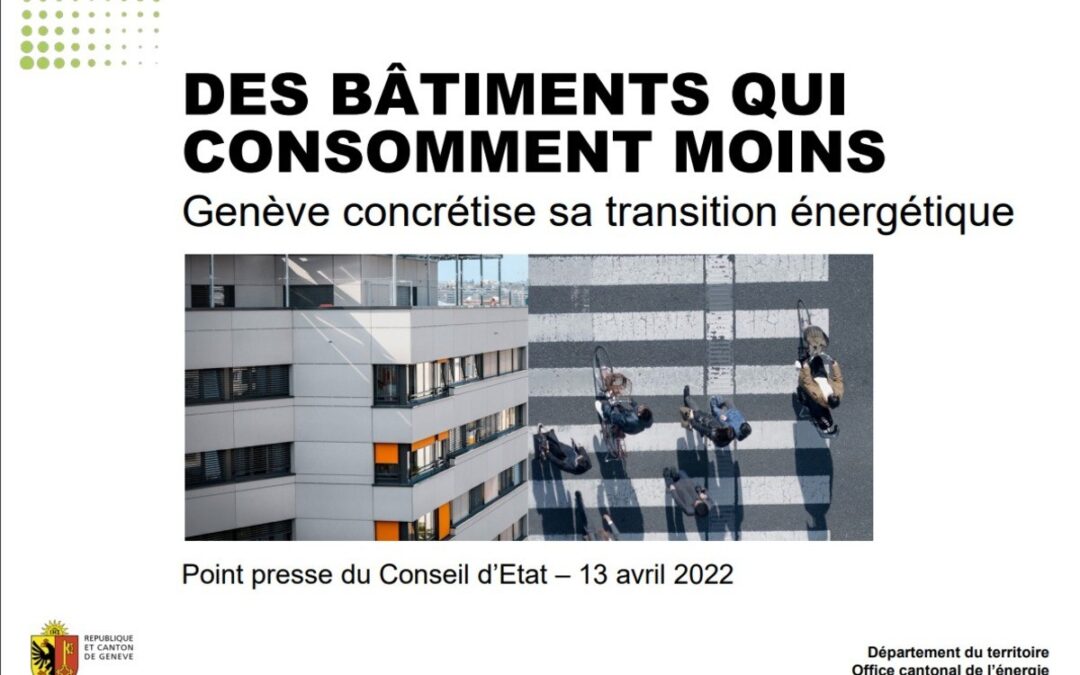 Des bâtiments qui consommeront moins : Genève franchit un pas supplémentaire vers sa transition énergétique